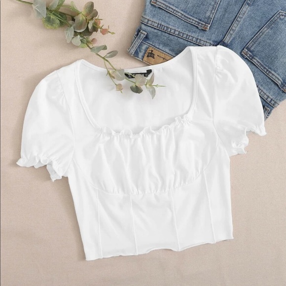 WHITE CROPPED TEE - Picture 3 of 3